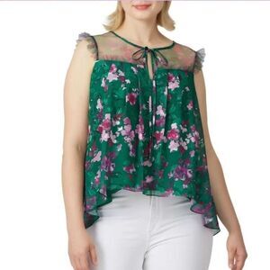 Anthropologie Plus Size Romantic Fairy Dainty Garden Ethereal Chic Floral Blouse